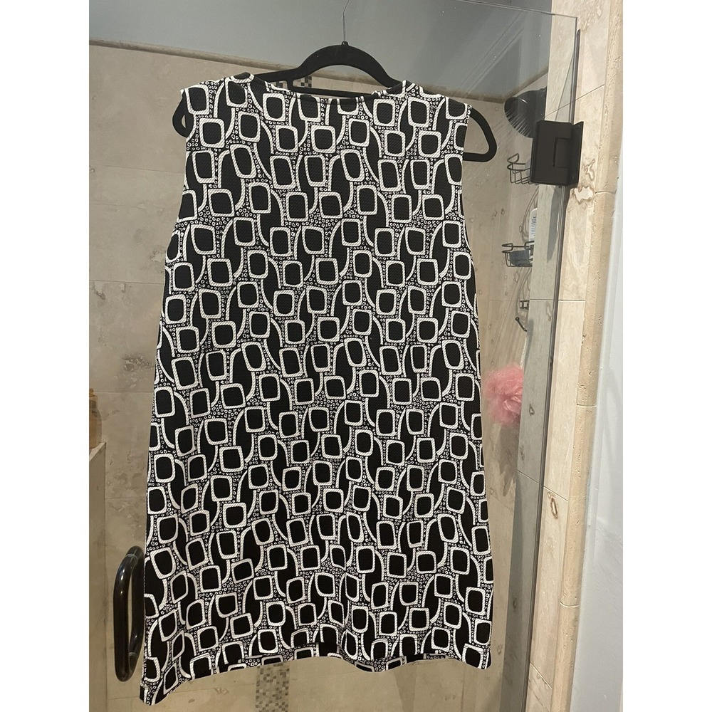 NWT Clara Sun Woo Black White Giraffe Print Mini Stretch Dress Small Sleeveless - Picture 11 of 11